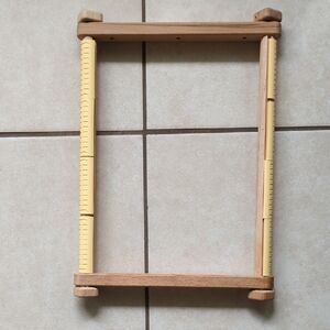 Wooden Loom Frame with Yellow Pegs